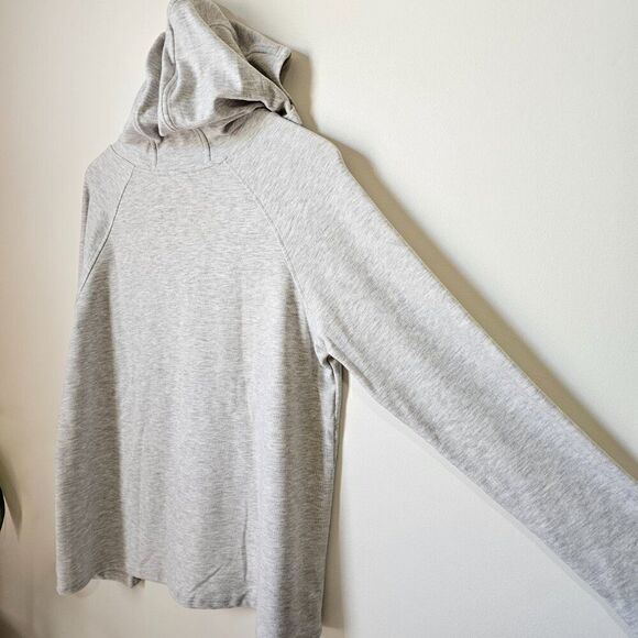 EUC COTTON BLEU LIGHT GREY SUPER SOFT HOODED SWEATER QUARTER BUTTONED SIZE SMALL - Picture 6 of 16